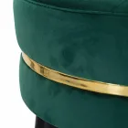 Runder Barhocker aus Holz und Stoff im modernen Design - Rupert Viadurini