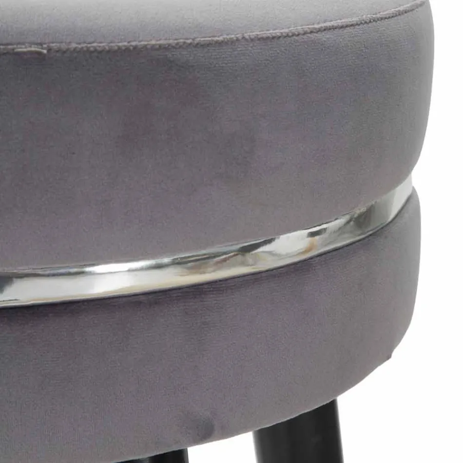 Runder Barhocker aus Holz und Stoff im modernen Design - Rupert Viadurini