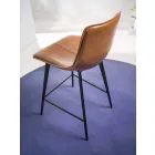 Basishocker 4 Beine, H 65 in Kunstleder Ledereffekt - Ovid Viadurini