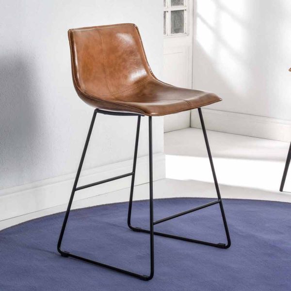 Hocker mit schlittenstruktur, sitzfläche aus kunstleder - ovidio