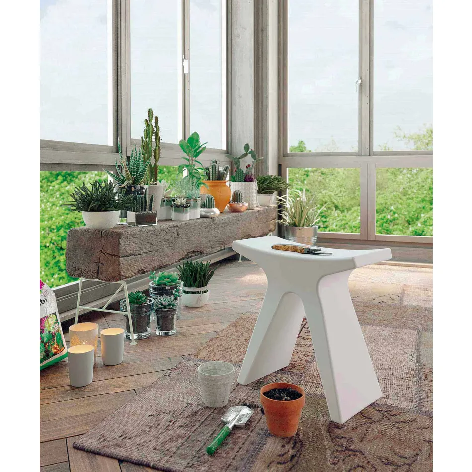 Niedriger Polypropylen-Hocker für den Außenbereich Made in Italy - Prue Viadurini