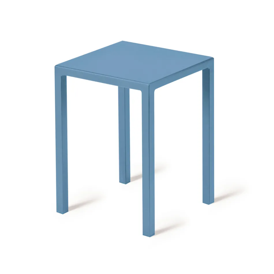 Niedriger quadratischer Outdoor-Hocker aus Stahl Made in Italy - Azul Viadurini