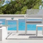 Niedriger quadratischer Outdoor-Hocker aus Stahl Made in Italy - Azul Viadurini