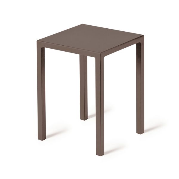 Niedriger quadratischer outdoor-hocker aus stahl made in italy - azul