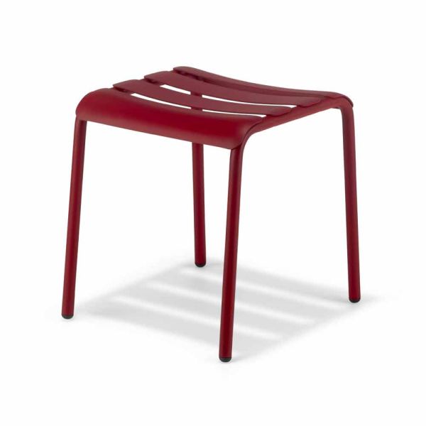 Niedriger hocker aus lackiertem aluminium im freien hergestellt in italien - sondra