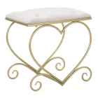 Niedriger Eisenhocker Gold-Finish mit Stoffsitz - Dimentico Viadurini