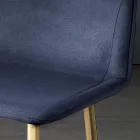 Hocker mit Metallbeinen und Monocoque-Stoffsitz Made in Italy - Hinata Viadurini