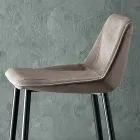 Hocker mit Metallbeinen und Monocoque-Stoffsitz Made in Italy - Hinata Viadurini