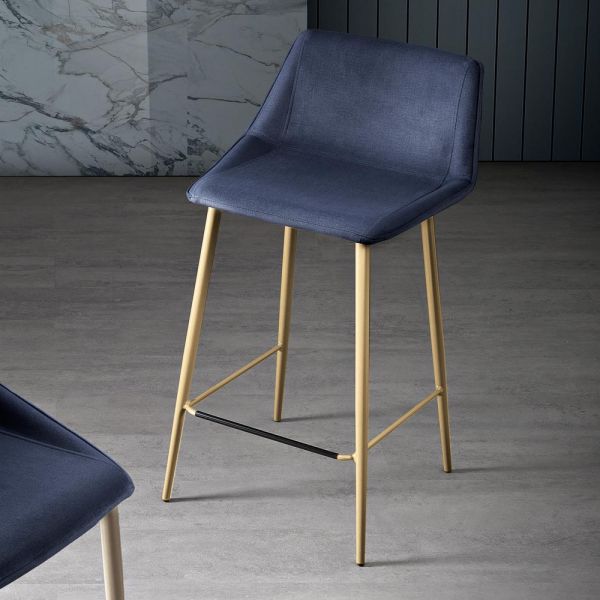Hocker mit metallbeinen und monocoque-stoffsitz made in italy - hinata