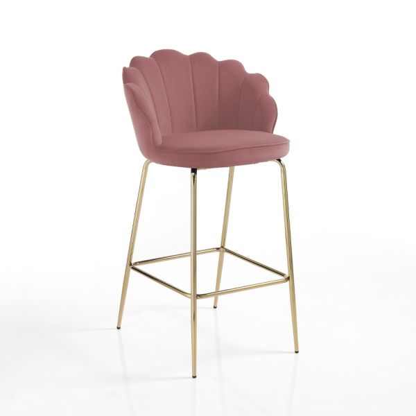 Hocker mit gepolstertem sitz, bezogen mit stoff – silikon