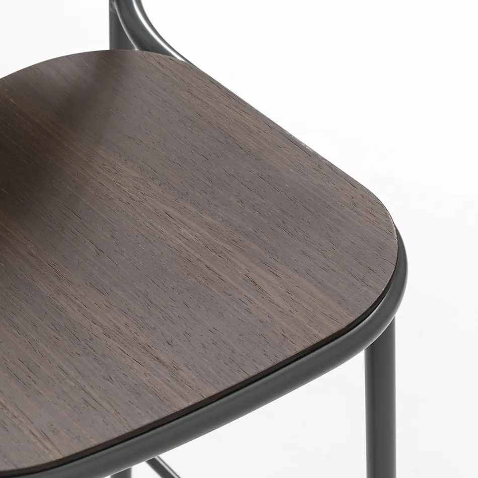 Küchenhocker aus Eichenholz und Metall Made in Italy 2 Stück - Saffia Viadurini