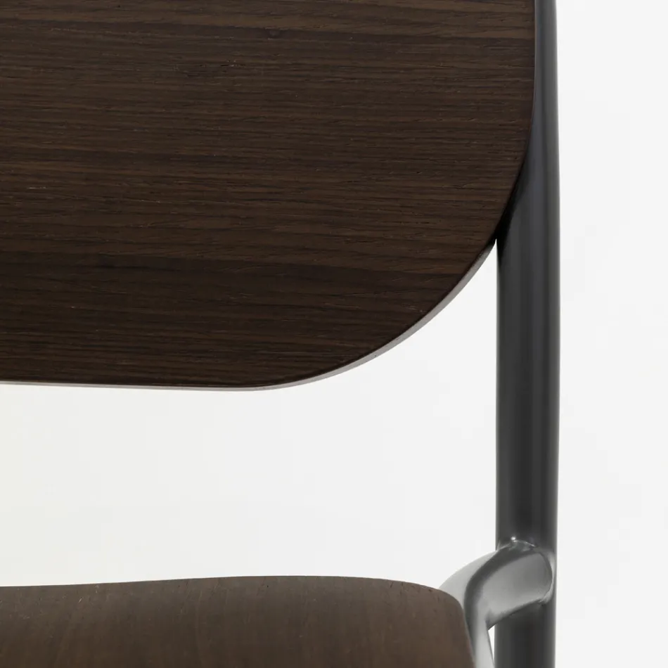 Küchenhocker aus Eichenholz und Metall Made in Italy 2 Stück - Saffia Viadurini