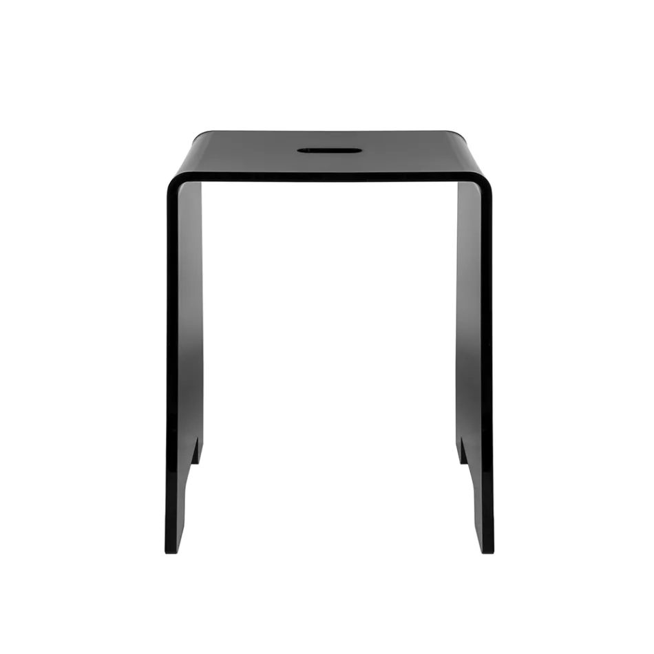 Penelope – Schwarzer Designer-Badhocker aus Plexiglas, hergestellt in Italien Viadurini
