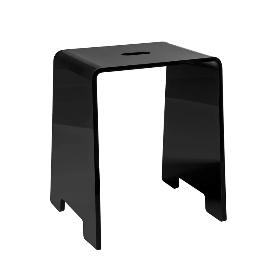 Penelope – Schwarzer Designer-Badhocker aus Plexiglas, hergestellt in Italien Viadurini