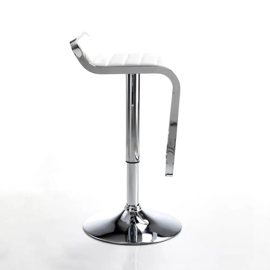 Barhocker aus Kunstleder und Metall - Berchelio Viadurini