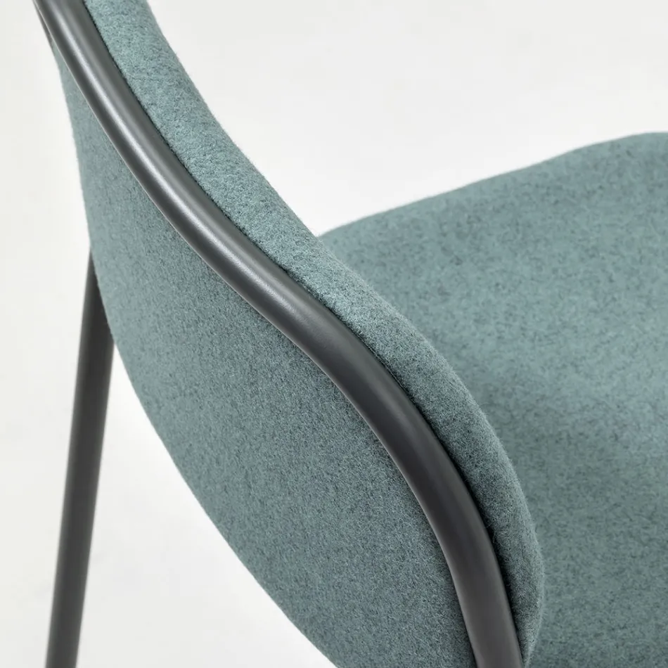 Küchenhocker aus Stoff und Metall Made in Italy 2 Stück - Sangria Viadurini