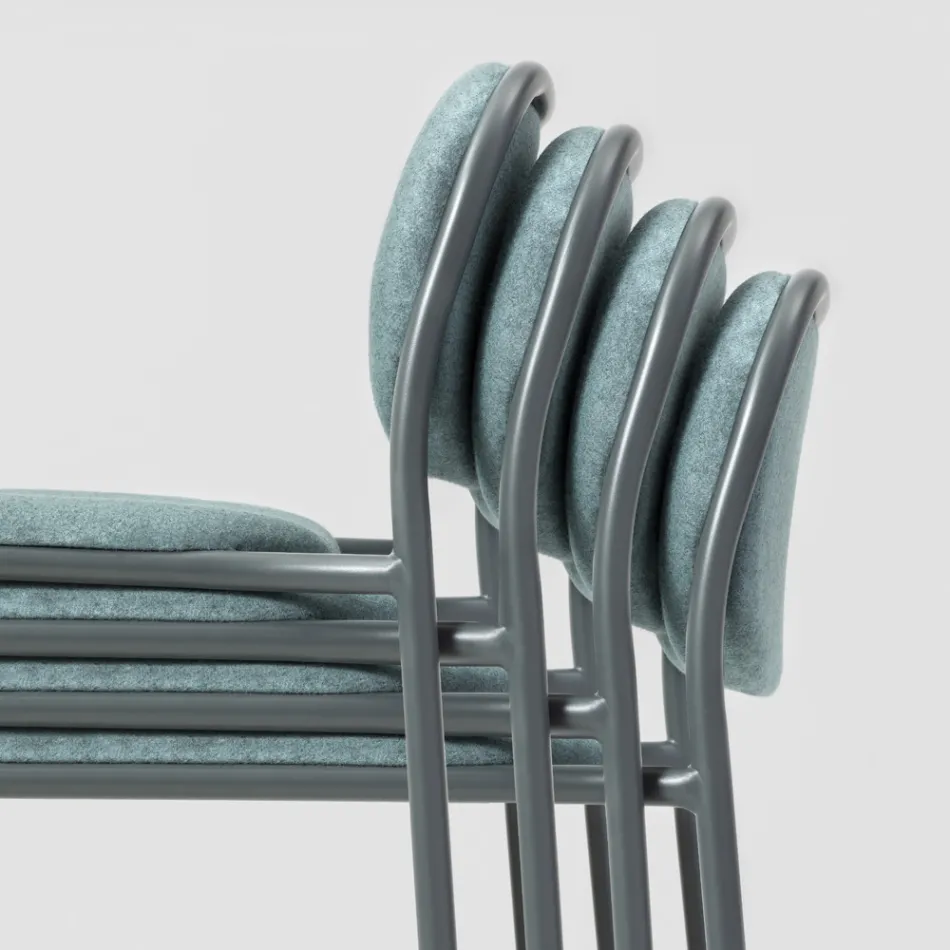 Küchenhocker aus Stoff und Metall Made in Italy 2 Stück - Sangria Viadurini