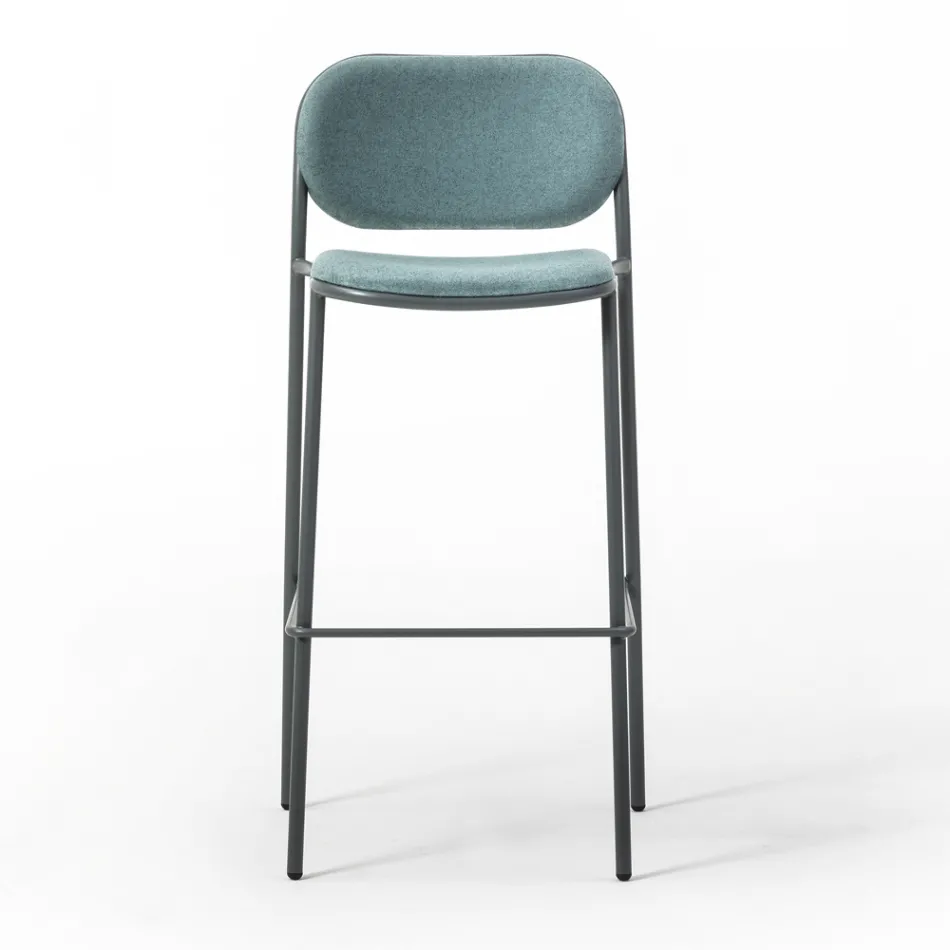 Küchenhocker aus Stoff und Metall Made in Italy 2 Stück - Sangria Viadurini