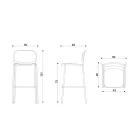 Küchenhocker aus Stoff und Metall Made in Italy 2 Stück - Sangria Viadurini