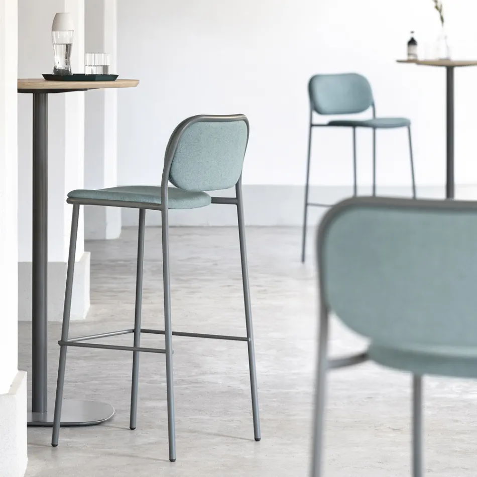 Küchenhocker aus Stoff und Metall Made in Italy 2 Stück - Sangria Viadurini