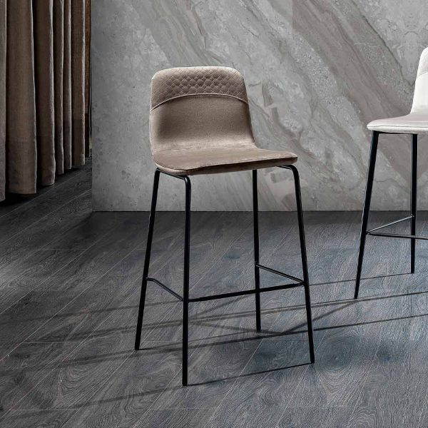 Küchenhocker in farbigem samt modernes und elegantes design - bizet