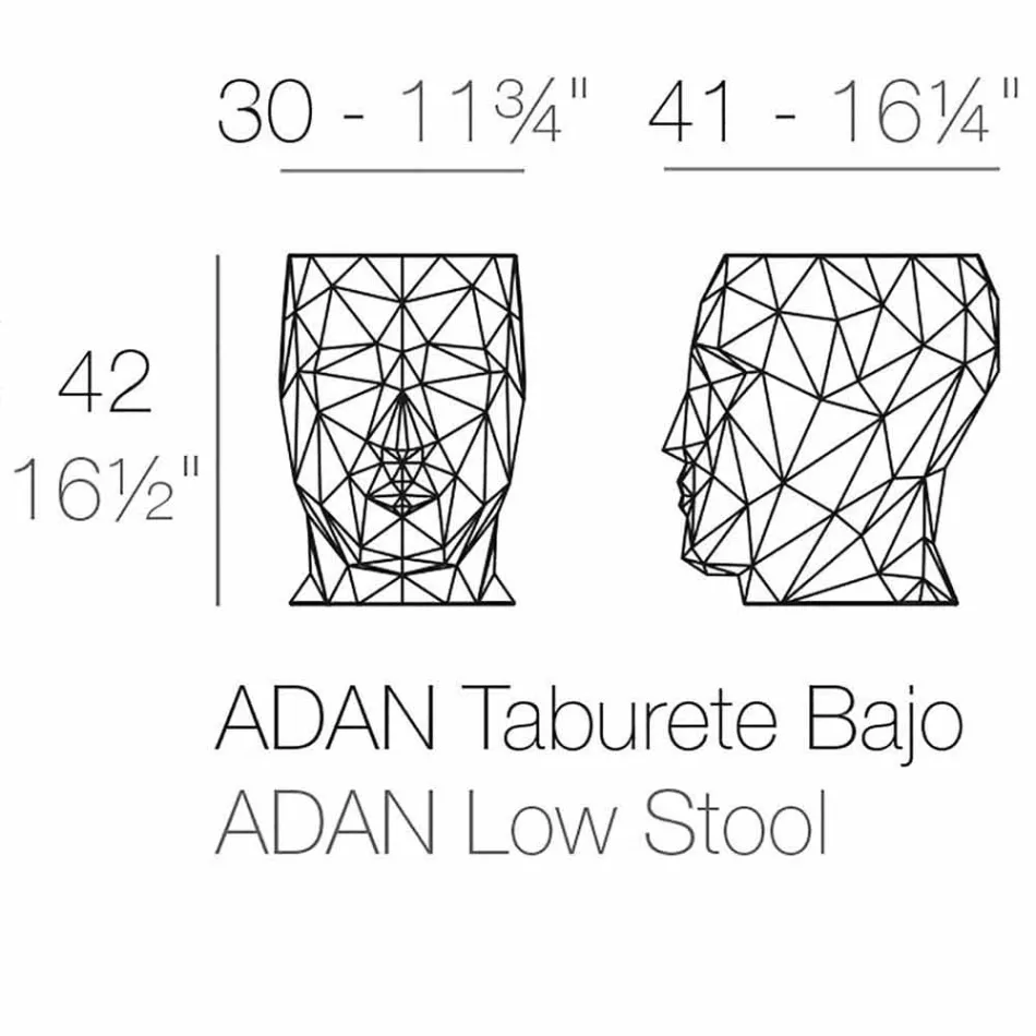 Außenhocker in Form eines Gesichtes aus modernem Design Adan von Vondom Viadurini