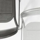 Stapelbarer Metallhocker für den Außenbereich Made in Italy 2 Stück - Synergy Viadurini