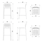 Stapelbarer Metallhocker für den Außenbereich Made in Italy 2 Stück - Synergy Viadurini