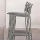 Stapelbarer Metallhocker für den Außenbereich Made in Italy 2 Stück - Synergy Viadurini