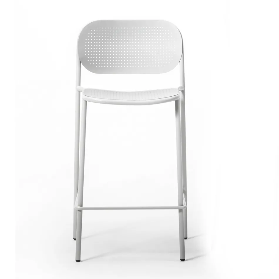 Stapelbarer Metallhocker für den Außenbereich Made in Italy 2 Stück - Synergy Viadurini