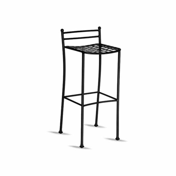 Outdoor-hocker aus graphiteisen, handgefertigt in italien - zito