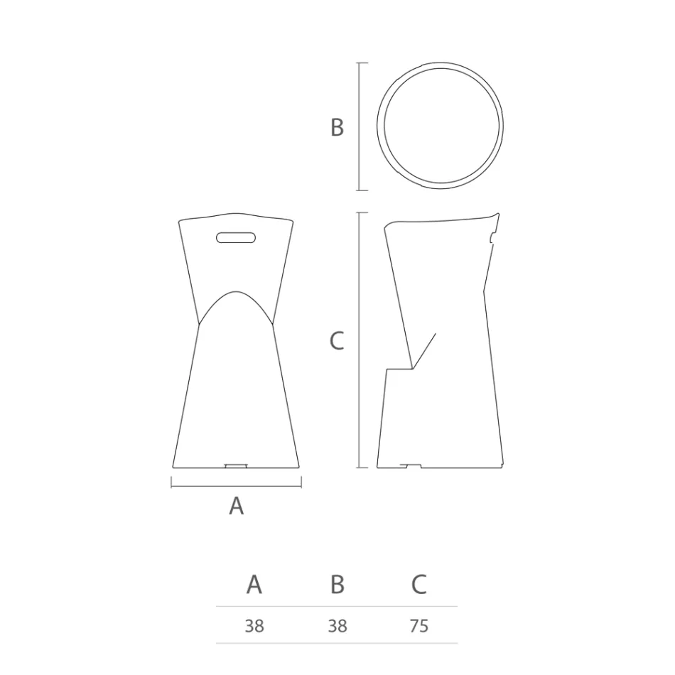 Leuchtender Außenhocker aus weißem Polyethylen Made in Italy - Strawberry Viadurini