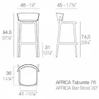 Moderner Outdoor-Hocker Africa H 95 cm von Vondom aus Polypropylen Viadurini