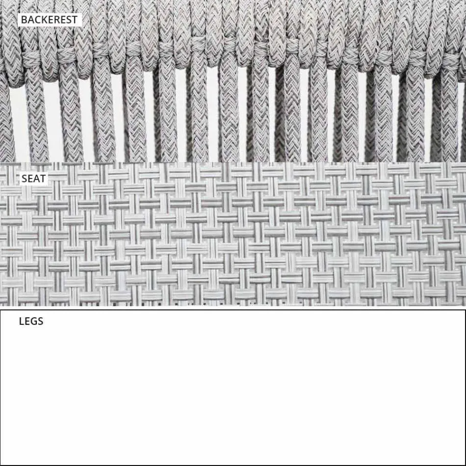 Stapelbarer Gartenhocker aus Aluminium und technischem Stoff - Smart von Varaschin Viadurini