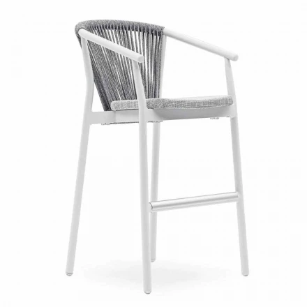 Stapelbarer Gartenhocker aus Aluminium und technischem Stoff - Smart von Varaschin Viadurini