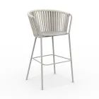 Gartenhocker aus Edelstahl und Seilrückenlehne - Luxura Viadurini