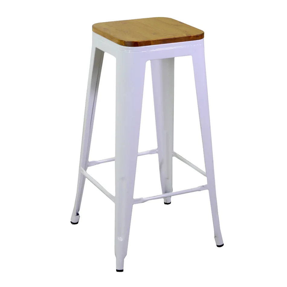 Indoor und Outdoor Eisen Hocker Höhe 76 cm - Schreibwaren Viadurini