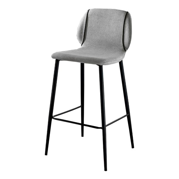 Design wohnzimmer hocker aus stoff mit kante und anthrazit metall - scarat