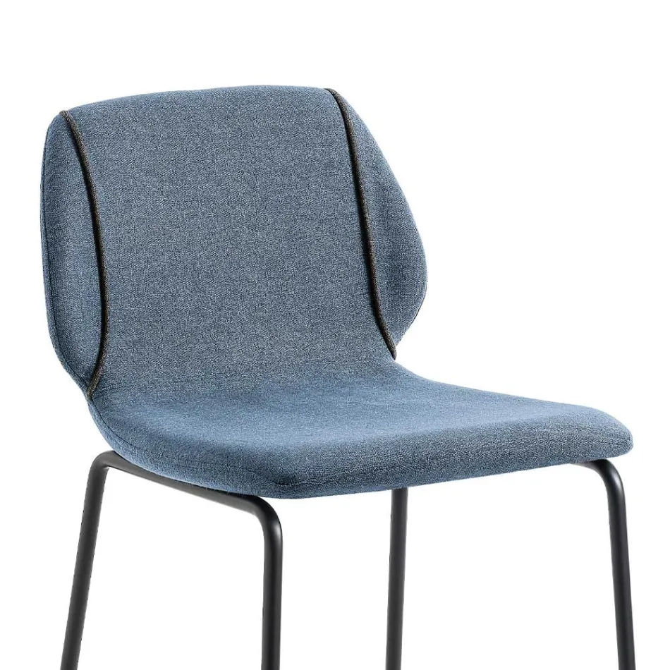 Eleganter Wohnzimmerhocker im modernen Design aus Stoff mit Rand – Scarat Viadurini