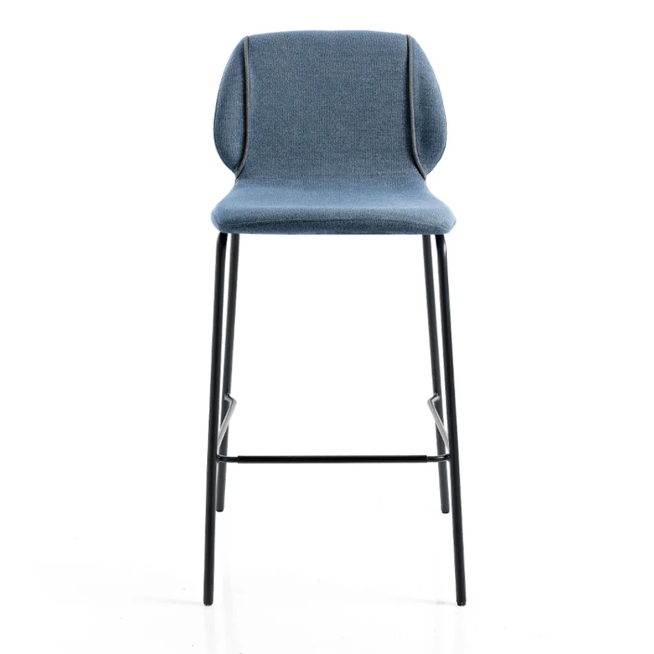 Eleganter Wohnzimmerhocker im modernen Design aus Stoff mit Rand – Scarat Viadurini