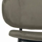 Wohnzimmerhocker aus Stahl und Samt, hergestellt in Italien – Rimini Viadurini