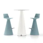 Wohnzimmerhocker aus Polyethylen mit Fußstütze - Ellipse Viadurini