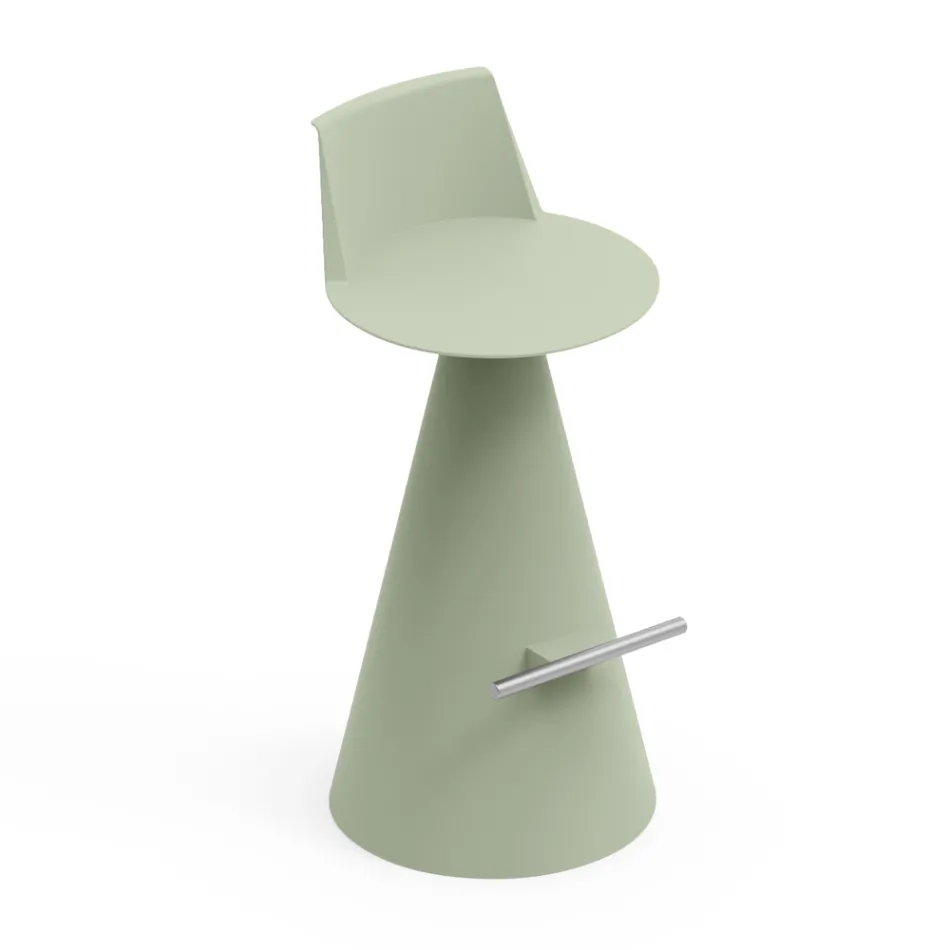 Wohnzimmerhocker aus Polyethylen mit Fußstütze - Ellipse Viadurini