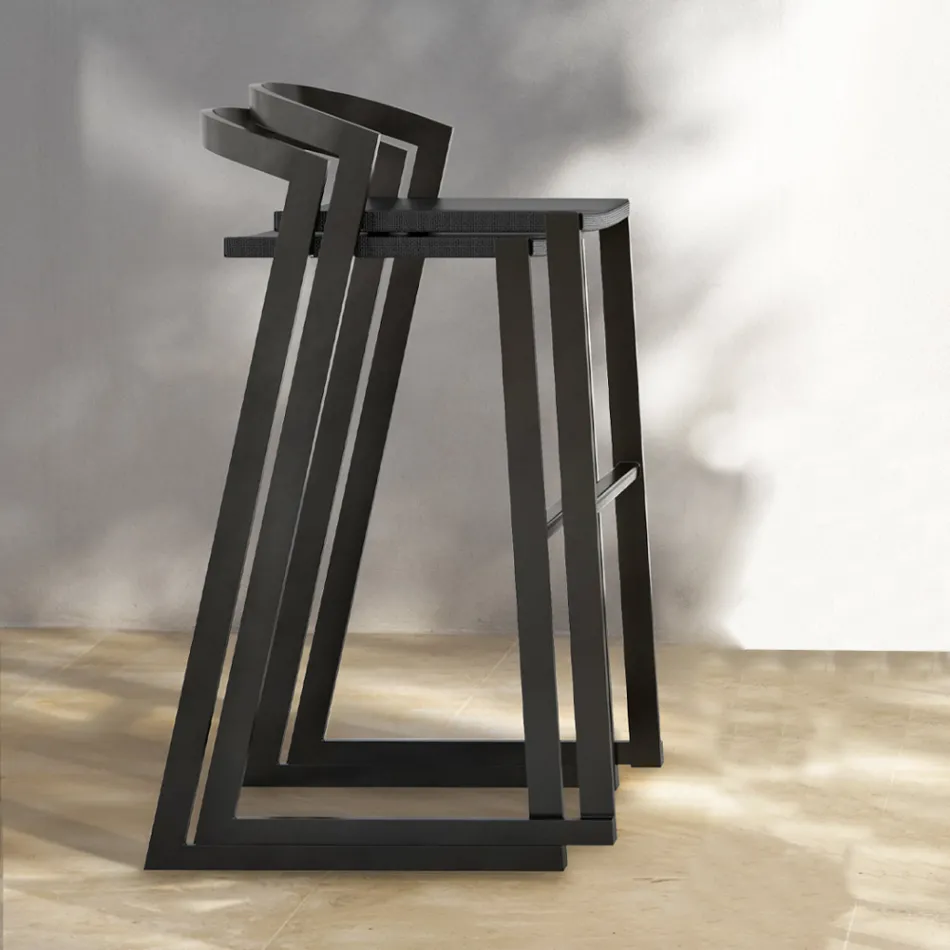 Outdoor-Designhocker aus hochwertigem Aluminium, 3-teilig - Filomena Viadurini