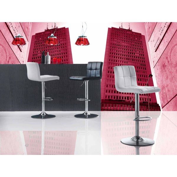 Höhenverstellbar hocker mit sitzfläche aus kunstelder, modernem design - delfina