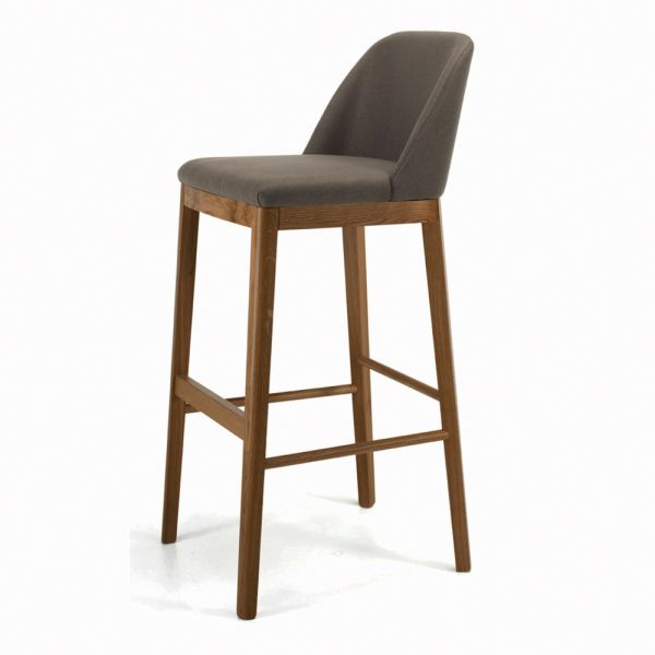 Fester hocker mit holzbeinen und gepolstertem sitz, hergestellt in italien – bari