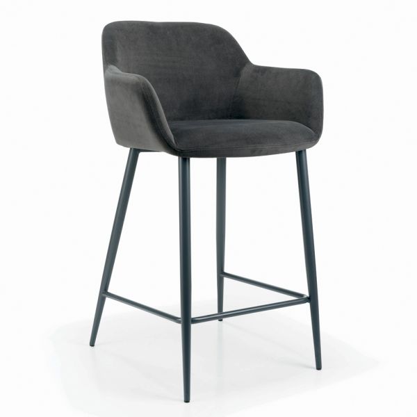 Fester hocker mit gepolstertem sitz und stahlgestell, hergestellt in italien – arona