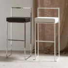 Fester Hocker aus Öko-Leder, Modernes Design H 65 cm - Alina Viadurini