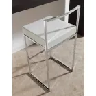 Fester Hocker aus Öko-Leder, Modernes Design H 65 cm - Alina Viadurini