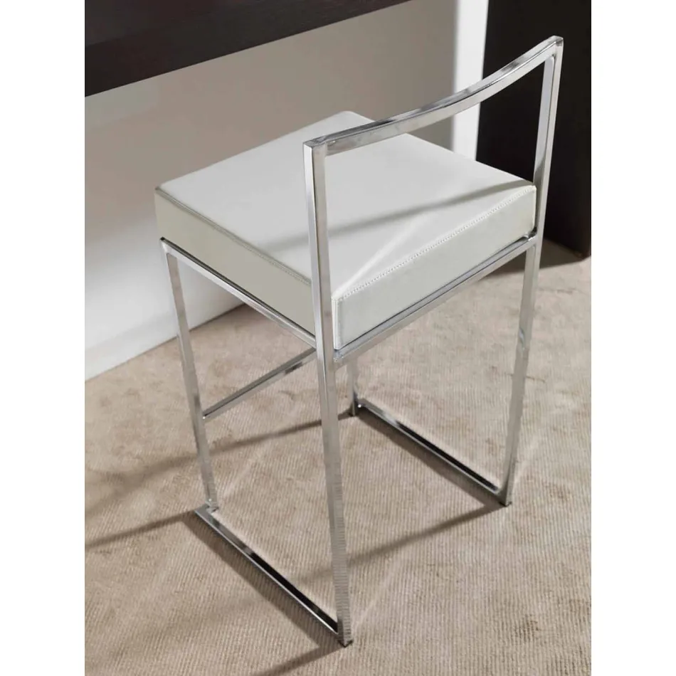 Fester Hocker aus Öko-Leder, Modernes Design H 65 cm - Alina Viadurini